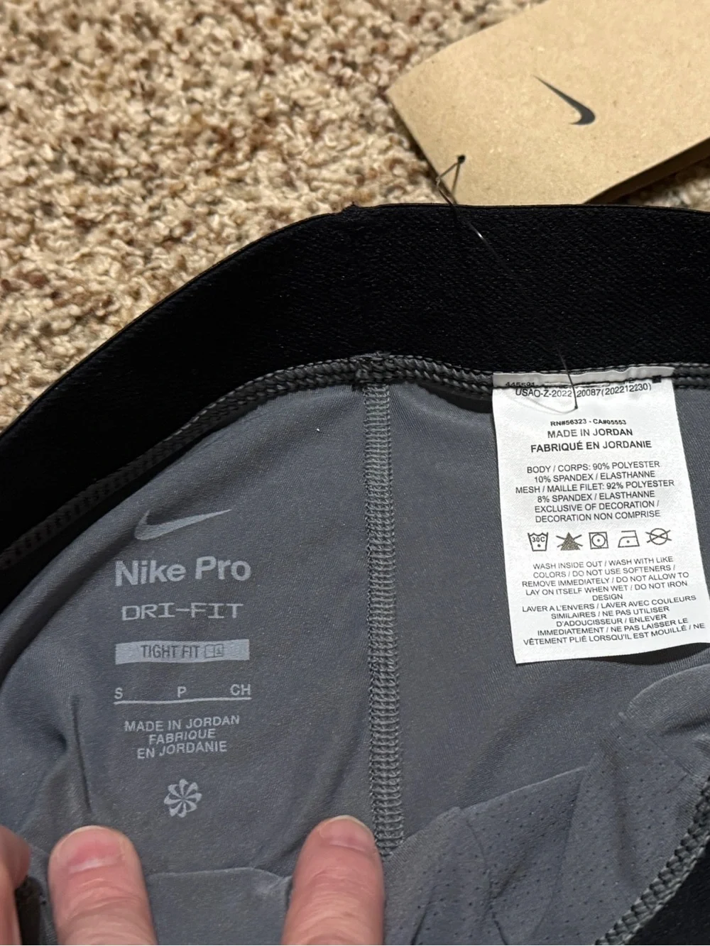 Nike Pro Collection Grey 3/4 Compression Tights Mens S NWT